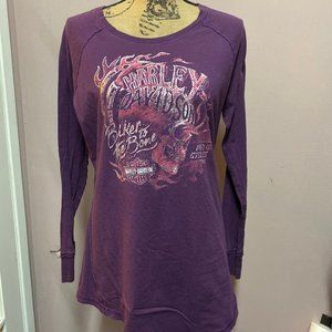 Harley Davidson Purple Skull Long Sleeve Top